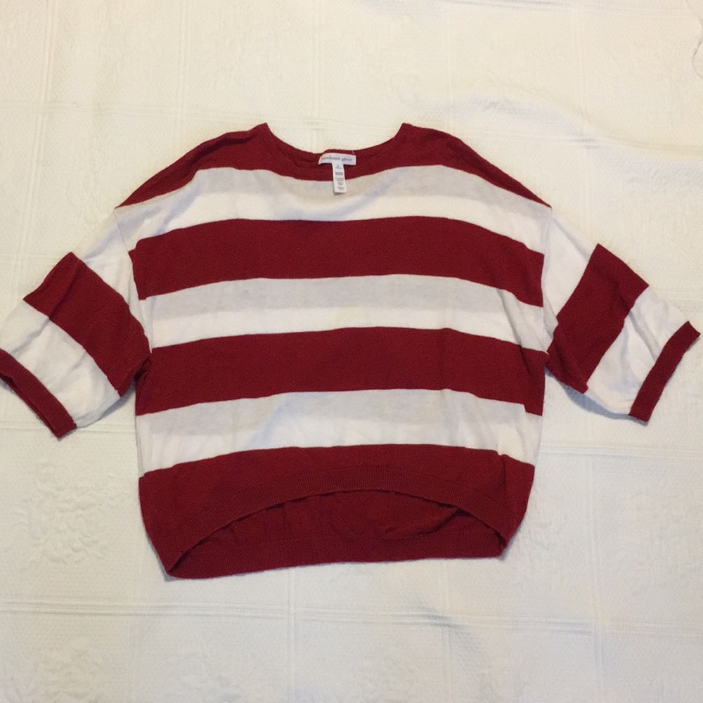 5/$25 Forever 21 Red Striped Oversized Sweater